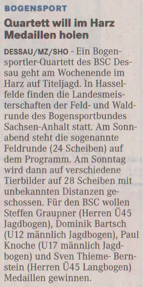 Ankündigung LM Feld- und Waldrunde – Mitteldeutsche Zeitung vom 04.05.2013