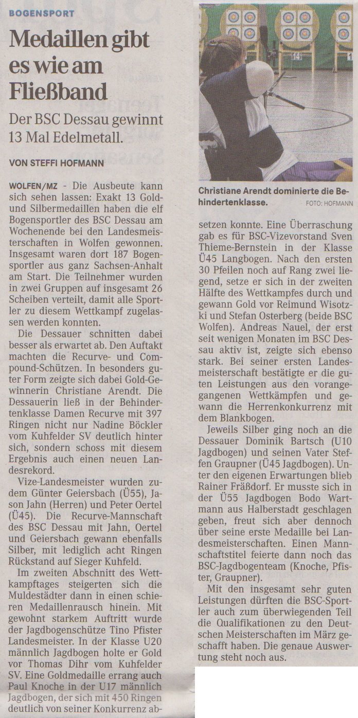 LM Fita Halle – Mitteldeutsche Zeitung vom 24.01.2013